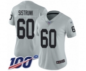 Women's Oakland Raiders #60 Otis Sistrunk Limited Silver Inverted Legend 100th Season Football Jersey