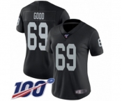 Women's Oakland Raiders #69 Denzelle Good Black Team Color Vapor Untouchable Limited Player 100th Season Football Jersey