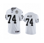 Women's Oakland Raiders #74 Kolton Miller White 60th Anniversary Vapor Untouchable Limited Player 100th Season Football Jersey
