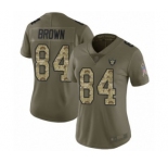 Women's Oakland Raiders #84 Antonio Brown Limited Olive Camo 2017 Salute to Service Football Jersey