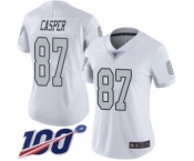 Women's Oakland Raiders #87 Dave Casper Limited White Rush Vapor Untouchable 100th Season Football Jersey