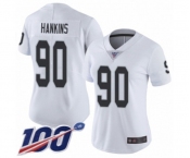 Women's Oakland Raiders #90 Johnathan Hankins White Vapor Untouchable Limited Player 100th Season Football Jersey