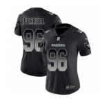 Women's Oakland Raiders #96 Clelin Ferrell Black Smoke Fashion Limited Football Jersey