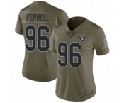 Women's Oakland Raiders #96 Clelin Ferrell Limited Olive 2017 Salute to Service Football Jersey