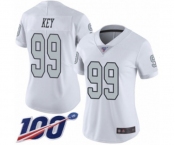 Women's Oakland Raiders #99 Arden Key Limited White Rush Vapor Untouchable 100th Season Football Jersey