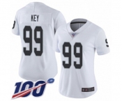 Women's Oakland Raiders #99 Arden Key White Vapor Untouchable Limited Player 100th Season Football Jersey