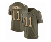 Youth Nike Oakland Raiders #11 Sebastian Janikowski Limited Olive Gold 2017 Salute to Service NFL Jersey
