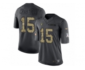 Youth Nike Oakland Raiders #15 Michael Crabtree Limited Black 2016 Salute to Service NFL Jersey