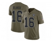 Youth Nike Oakland Raiders #16 George Blanda Limited Olive 2017 Salute to Service NFL Jersey