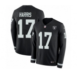 Youth Nike Oakland Raiders #17 Dwayne Harris Limited Black Therma Long Sleeve NFL Jersey