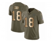 Youth Nike Oakland Raiders #18 Connor Cook Limited Olive Gold 2017 Salute to Service NFL Jersey
