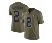 Youth Nike Oakland Raiders #2 Giorgio Tavecchio Limited Olive 2017 Salute to Service NFL Jersey