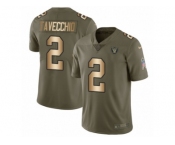 Youth Nike Oakland Raiders #2 Giorgio Tavecchio Limited Olive Gold 2017 Salute to Service NFL Jersey