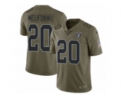 Youth Nike Oakland Raiders #20 Obi Melifonwu Limited Olive 2017 Salute to Service NFL Jersey