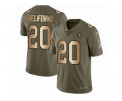 Youth Nike Oakland Raiders #20 Obi Melifonwu Limited Olive Gold 2017 Salute to Service NFL Jersey