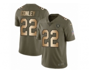 Youth Nike Oakland Raiders #22 Gareon Conley Limited Olive Gold 2017 Salute to Service NFL Jersey