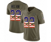 Youth Nike Oakland Raiders #22 Rashaan Melvin Limited Olive USA Flag 2017 Salute to Service NFL Jersey