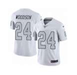Youth Nike Oakland Raiders #24 Charles Woodson Limited White Rush NFL Jersey