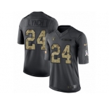 Youth Nike Oakland Raiders #24 Marshawn Lynch Limited Black 2016 Salute to Service NFL Jersey