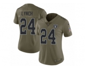 Youth Nike Oakland Raiders #24 Marshawn Lynch Limited Olive 2017 Salute to Service NFL Jersey