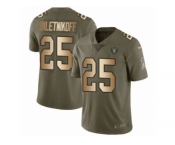 Youth Nike Oakland Raiders #25 Fred Biletnikoff Limited Olive Gold 2017 Salute to Service NFL Jers