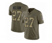 Youth Nike Oakland Raiders #27 Reggie Nelson Limited Olive Camo 2017 Salute to Service NFL Jersey