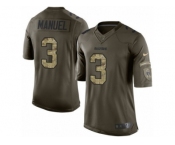 Youth Nike Oakland Raiders #3 E. J. Manuel Limited Green Salute to Service NFL Jersey