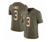 Youth Nike Oakland Raiders #3 E. J. Manuel Limited Olive Gold 2017 Salute to Service NFL Jersey