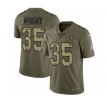 Youth Nike Oakland Raiders #35 Shareece Wright Limited Olive Camo 2017 Salute to Service NFL Jersey