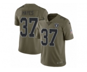 Youth Nike Oakland Raiders #37 Lester Hayes Limited Olive 2017 Salute to Service NFL Jersey