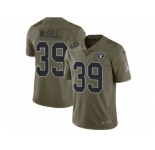 Youth Nike Oakland Raiders #39 Keith McGill Limited Olive 2017 Salute to Service NFL Jersey