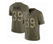 Youth Nike Oakland Raiders #39 Keith McGill Limited Olive Camo 2017 Salute to Service NFL Jersey