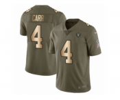 Youth Nike Oakland Raiders #4 Derek Carr Limited Olive Gold 2017 Salute to Service NFL Jersey