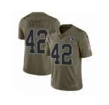 Youth Nike Oakland Raiders #42 Karl Joseph Limited Olive 2017 Salute to Service NFL Jersey