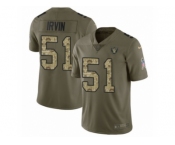 Youth Nike Oakland Raiders #51 Bruce Irvin Limited Olive Camo 2017 Salute to Service NFL Jersey