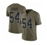 Youth Nike Oakland Raiders #54 Emmanuel Lamur Limited Olive 2017 Salute to Service NFL Jersey