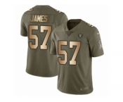 Youth Nike Oakland Raiders #57 Cory James Limited Olive Gold 2017 Salute to Service NFL Jersey
