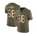 Youth Nike Oakland Raiders #58 Kyle Wilber Limited Olive Gold 2017 Salute to Service NFL Jersey