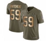 Youth Nike Oakland Raiders #59 Tahir Whitehead Limited Olive Gold 2017 Salute to Service NFL Jersey