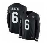 Youth Nike Oakland Raiders #6 Mike Nugent Limited Black Therma Long Sleeve NFL Jersey