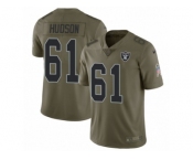 Youth Nike Oakland Raiders #61 Rodney Hudson Limited Olive 2017 Salute to Service NFL Jersey