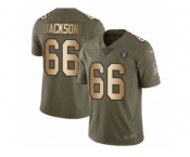 Youth Nike Oakland Raiders #66 Gabe Jackson Limited Olive Gold 2017 Salute to Service NFL Jersey