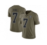 Youth Nike Oakland Raiders #7 Marquette King Limited Olive 2017 Salute to Service NFL Jersey