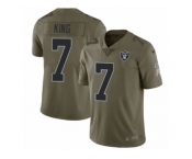 Youth Nike Oakland Raiders #7 Marquette King Limited Olive 2017 Salute to Service NFL Jersey