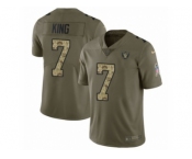 Youth Nike Oakland Raiders #7 Marquette King Limited Olive Camo 2017 Salute to Service NFL Jersey