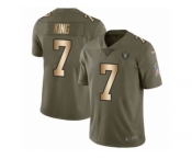 Youth Nike Oakland Raiders #7 Marquette King Limited Olive Gold 2017 Salute to Service NFL Jersey