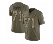 Youth Nike Oakland Raiders #71 David Sharpe Limited Olive Camo 2017 Salute to Service NFL Jersey