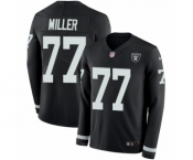 Youth Nike Oakland Raiders #77 Kolton Miller Limited Black Therma Long Sleeve NFL Jersey