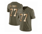 Youth Nike Oakland Raiders #77 Lyle Alzado Limited Olive Gold 2017 Salute to Service NFL Jersey