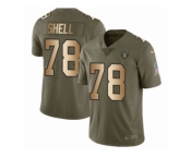Youth Nike Oakland Raiders #78 Art Shell Limited Olive Gold 2017 Salute to Service NFL Jersey